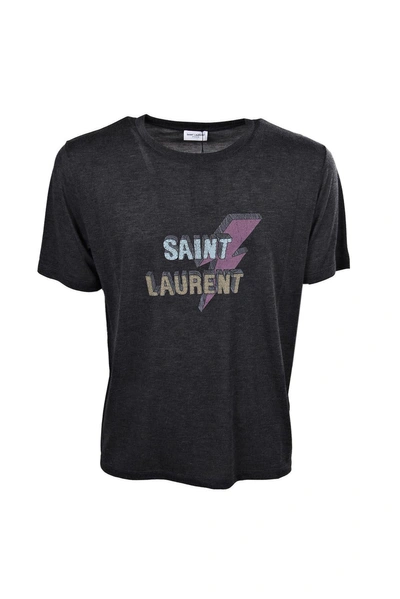 Shop Saint Laurent T-shirt In Noir Chine-multicolor
