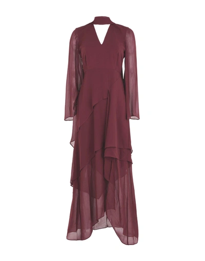Shop C/meo Collective Long Dresses In Maroon