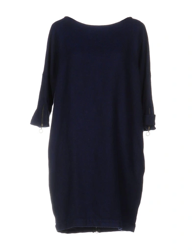 Shop Aglini Short Dress In Dark Blue