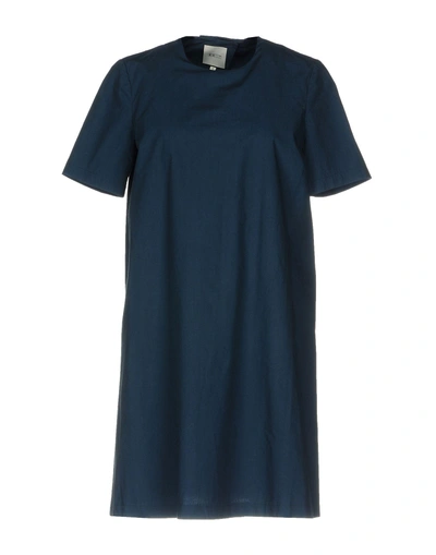 Shop Edit Short Dress In Dark Blue