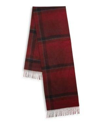 Shop Hickey Freeman Ombre Exploded Plaid Cashmere Scarf In Port Burgundy