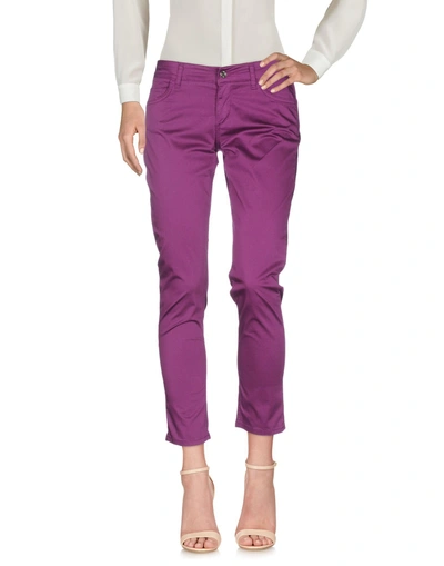 Shop Liu •jo Woman Pants Mauve Size 26 Cotton, Elastane In Purple