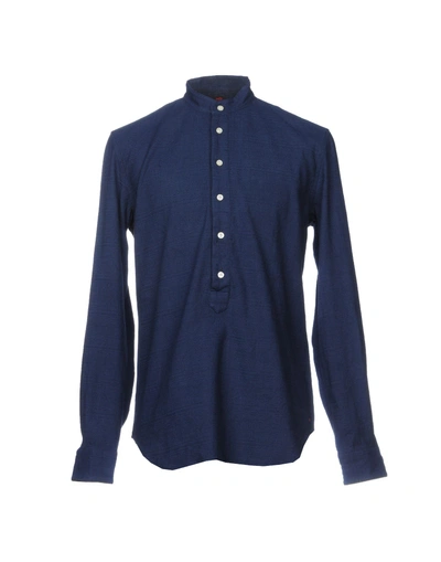 Shop Mp Massimo Piombo Linen Shirt In Dark Blue