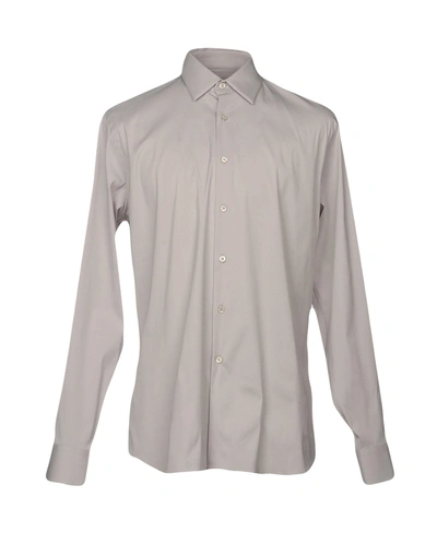 Shop Prada Solid Color Shirt In Light Grey