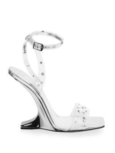 Shop Giuseppe Zanotti Garconne Crystal And Leather Ankle Strap Sandals In Silver