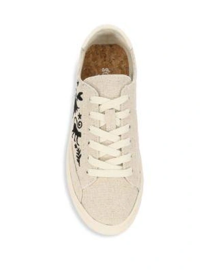 Shop Soludos Otomi Canvas Trainers In Sand Black