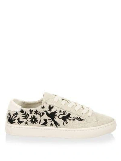 Shop Soludos Otomi Canvas Sneakers In Sand Black