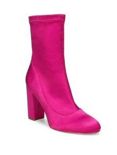 Shop Sam Edelman Calexa Satin Sock Booties In Hot Pink