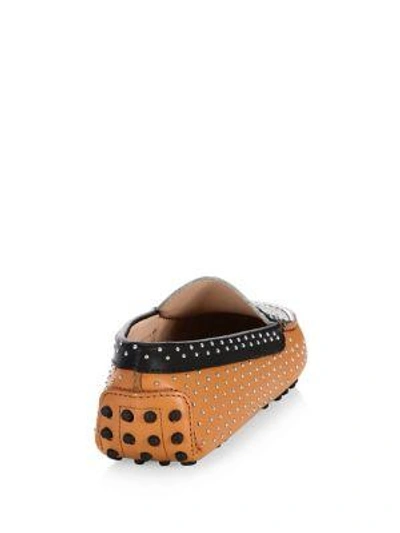 Shop Tod's Gommini Micro-stud Leather Driving Loafers In Multi
