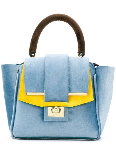 Shop Alila Mini Tote Bag In Blue/yellow/brown