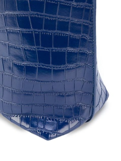 Shop Versace Jeans Mock Croc Tote - Blue