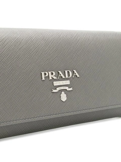 Shop Prada Logo Plaque Clutch