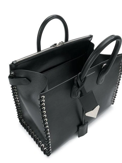 Shop Calvin Klein 205w39nyc Woven Detail Tote In Black