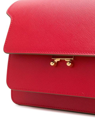 Shop Marni Trunk Shoulder Bag In Red