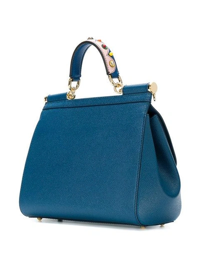 Shop Dolce & Gabbana Sicily Shoulder Bag In Blue