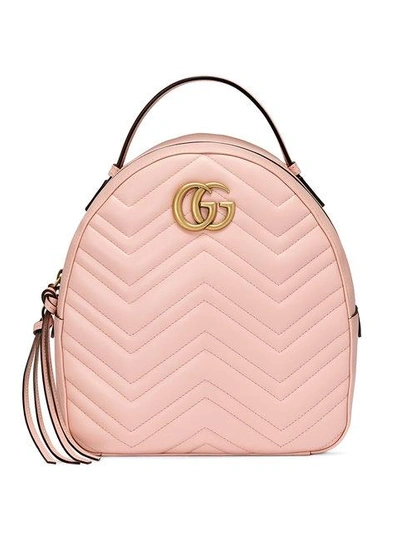 Shop Gucci Pink Gg Marmont Leather Backpack