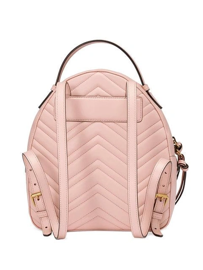 Shop Gucci Pink Gg Marmont Leather Backpack
