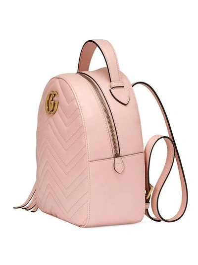 Shop Gucci Pink Gg Marmont Leather Backpack