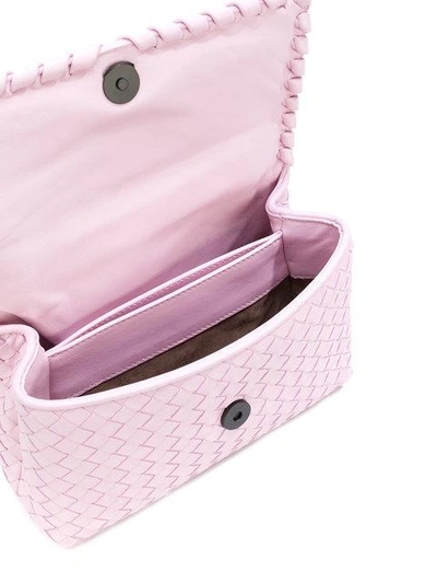 Shop Bottega Veneta Dagree Intrecciato Nappa Baby Olimpia Bag - Pink