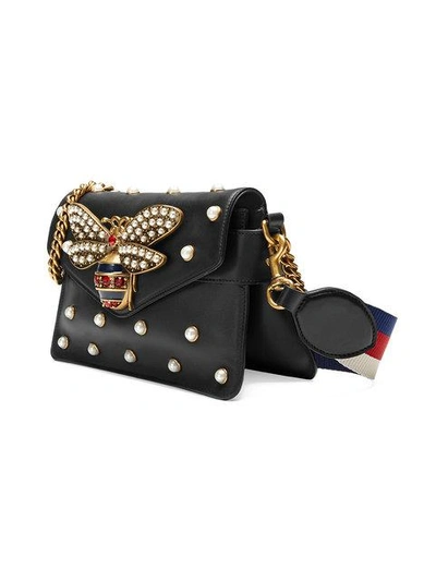 Shop Gucci Broadway Leather Mini Bag In Black