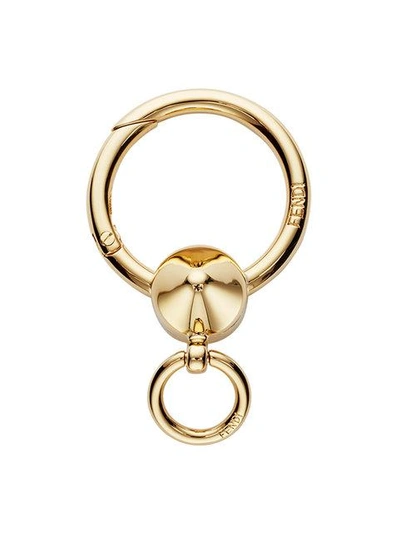 Shop Fendi Logo Spring-clip Keyring - Metallic