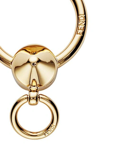 Shop Fendi Logo Spring-clip Keyring - Metallic