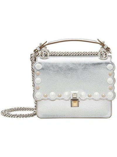 Shop Fendi Kan I Scalloped Handbag In Metallic