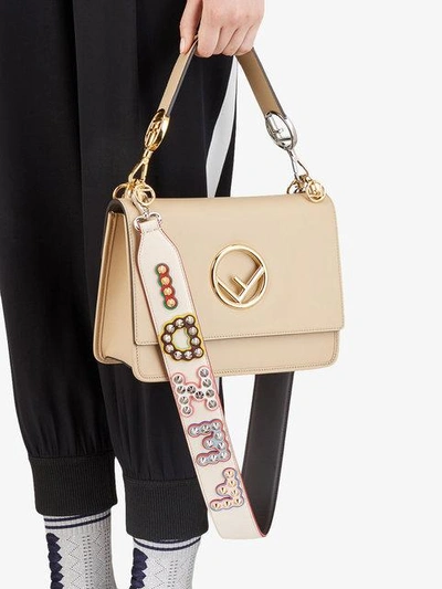 Shop Fendi Strap You Shoulder Bag Strap In Neutrals