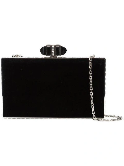 Shop Judith Leiber Coffered Rectangle Bag In Black