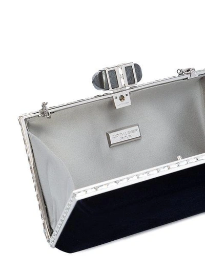 Shop Judith Leiber Coffered Rectangle Bag In Blue