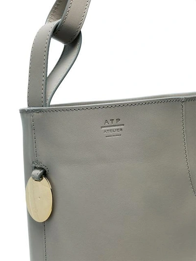 Shop Atp Atelier Grey Pienza Leather Tote Bag In 21 Grey