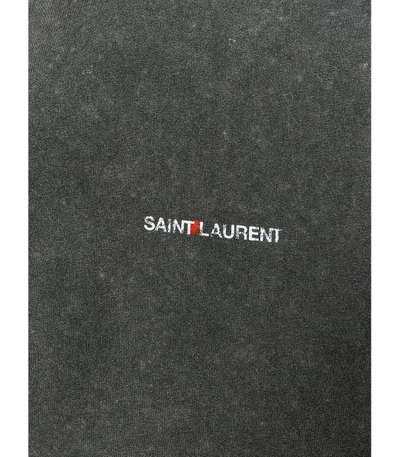 Shop Saint Laurent Grey Logo Patch T-shirt