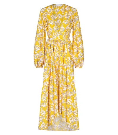 Shop Borgo De Nor Yellow Printed Tiered Maxi Dress In Yellow/white