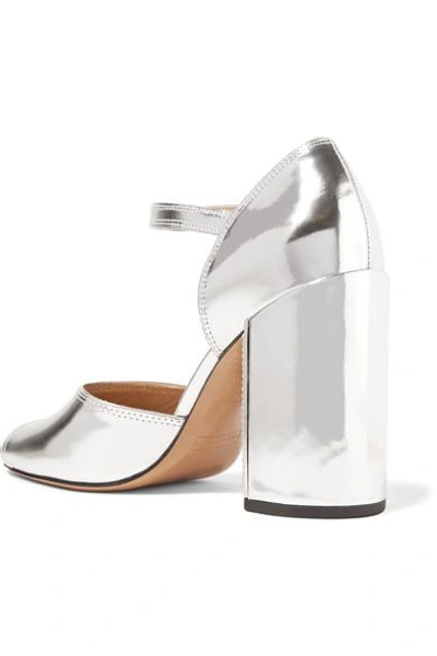 Shop Marc Jacobs Kasia Crystal-embellished Metallic Leather Sandals In Silver