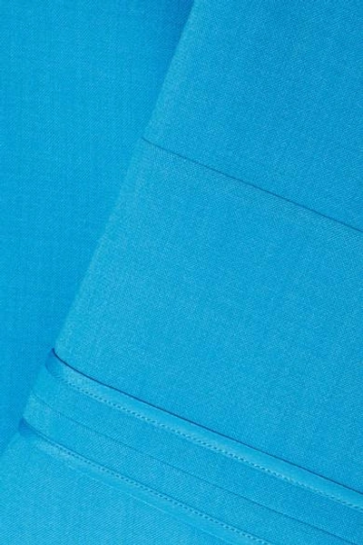 Shop Victoria Victoria Beckham Silk-trimmed Canvas Top In Light Blue