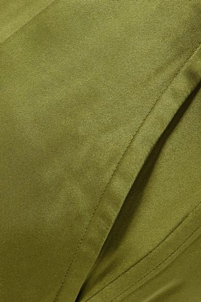 Shop Joseph Ferdy Silk-satin Wide-leg Pants In Green