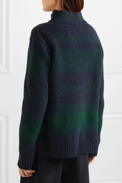 A.p.c. Saskia Wool And Cashmere-blend Turtleneck Sweater In Navy
