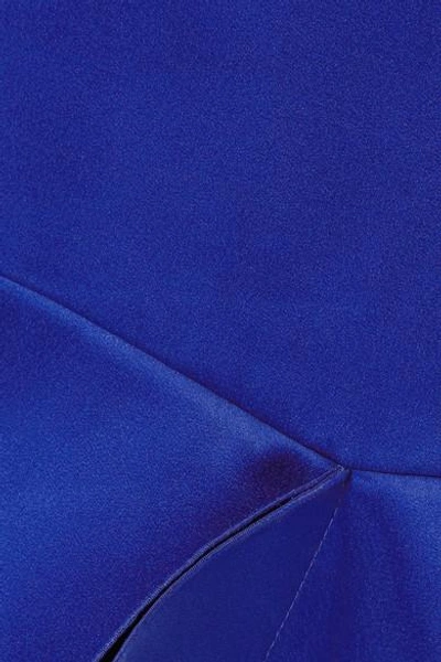 Shop Roland Mouret Helme Asymmetric Satin Top In Blue