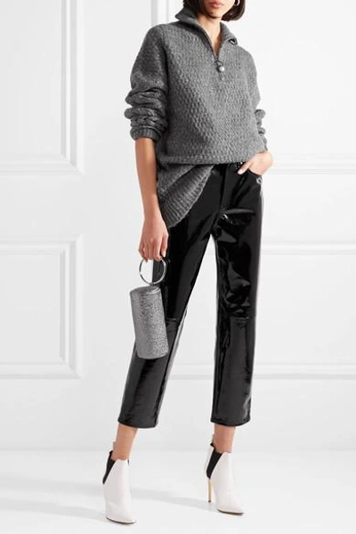 Shop Opening Ceremony Oversized Cable-knit Wool-blend Sweater In Gray