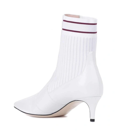 Shop Fendi Leather Ankle Boots In White