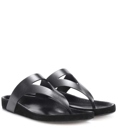 Shop Isabel Marant Elbry Leather Sandals In Black