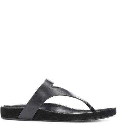 Shop Isabel Marant Elbry Leather Sandals In Black