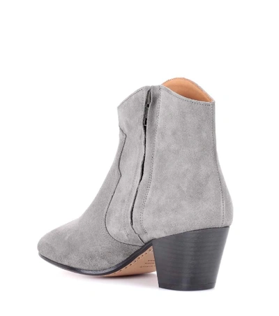 Shop Isabel Marant Dicker Suede Ankle Boots In Grey