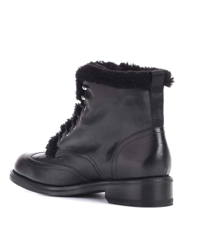 Shop Rag & Bone Cozen Shearling-lined Leather Boots In Black