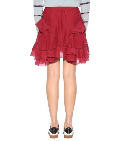 Shop Isabel Marant Étoile Varese Cotton-blend Skirt In Red