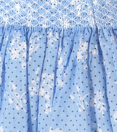 Shop Miu Miu Floral-printed Skirt In Blue