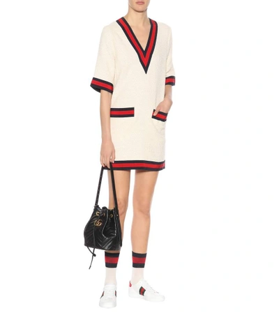 Shop Gucci Cotton-blend Sweater Dress In White