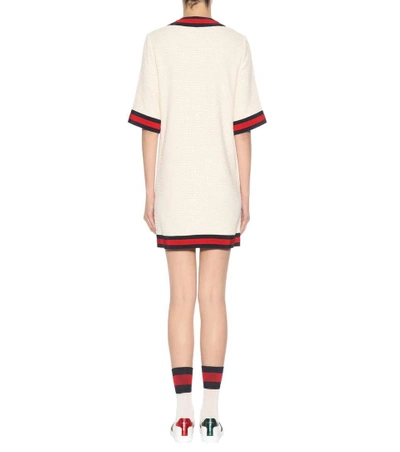 Shop Gucci Cotton-blend Sweater Dress In White