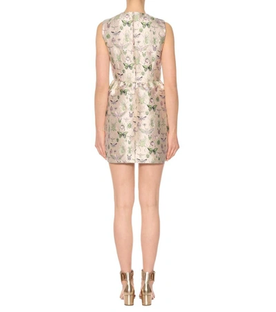 Shop Red Valentino Brocade Minidress In Neutrals