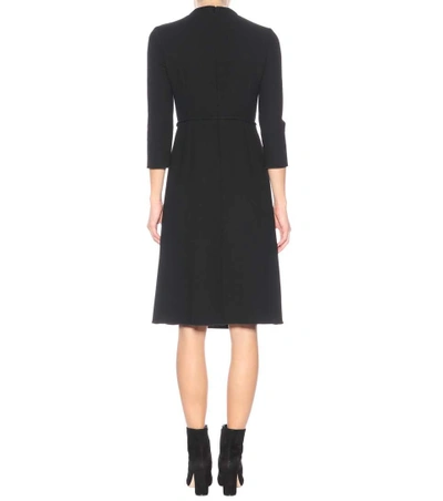 Shop Bottega Veneta Wool-crêpe Dress In Black